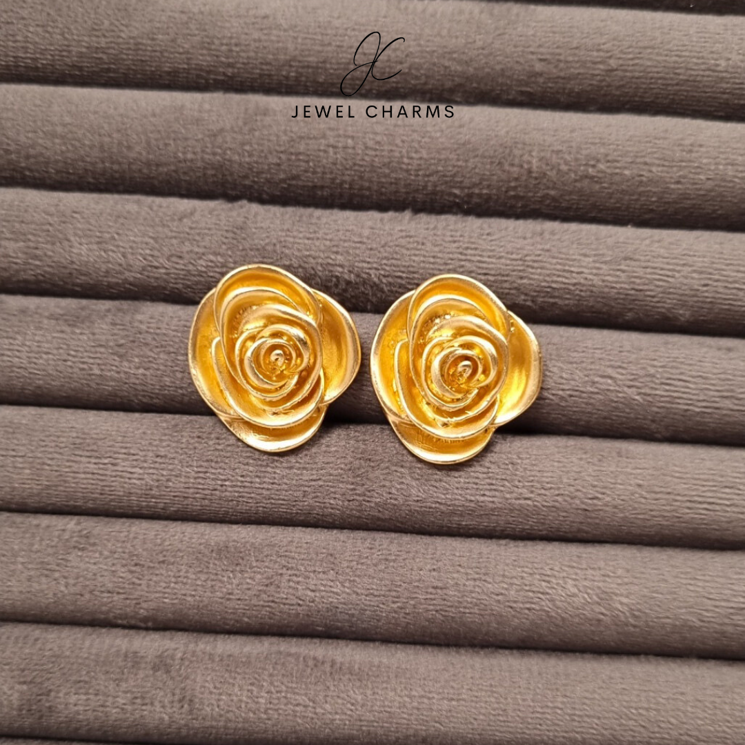 Golden rose earrings