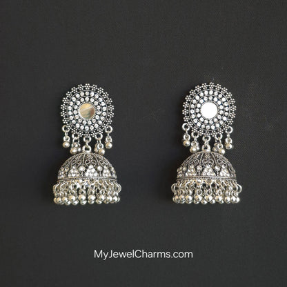 Silver Sheesha Jhumka