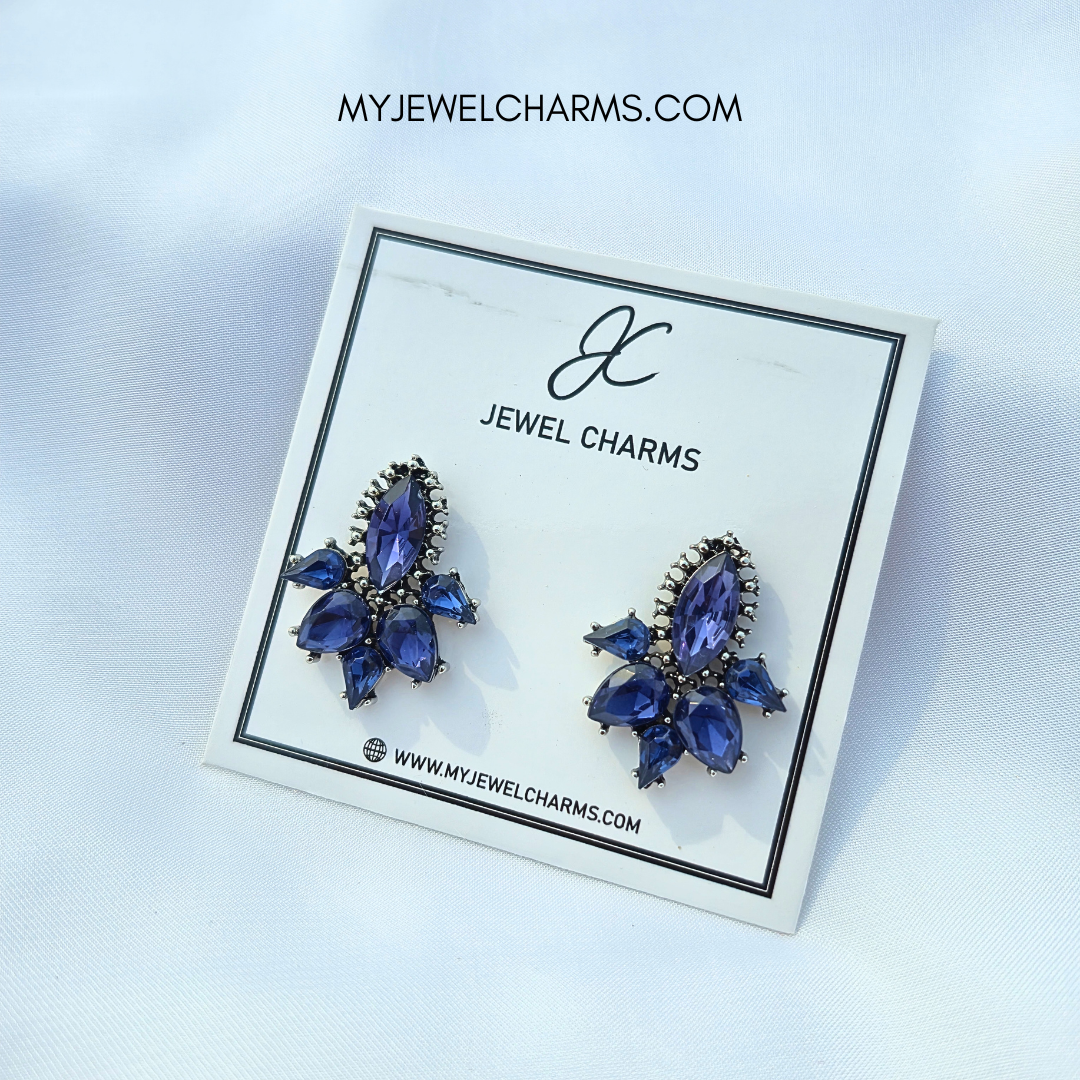 Jc 270 Dark Navy Blue Terra Studs Earrings