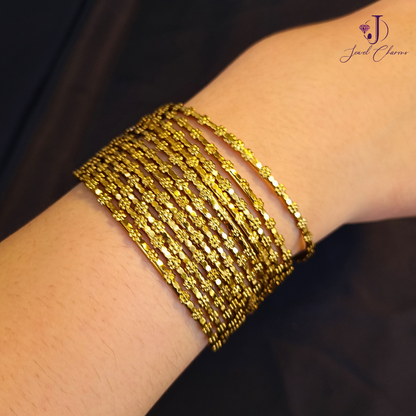 12 pieces Golden statement bangles