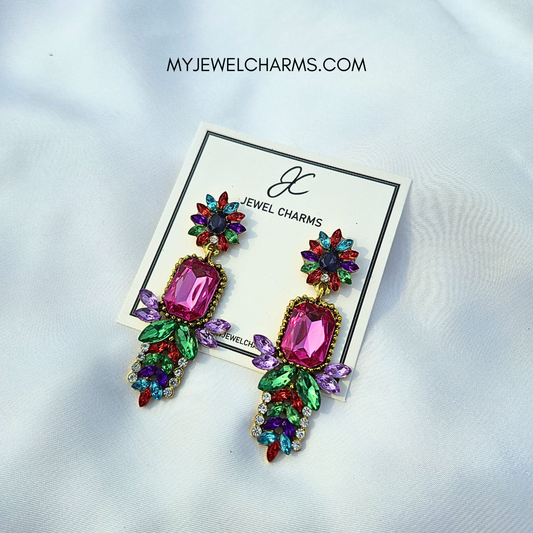 Jc 280 Multi Vaganza Shaman Crystal Rhinestone Earrings