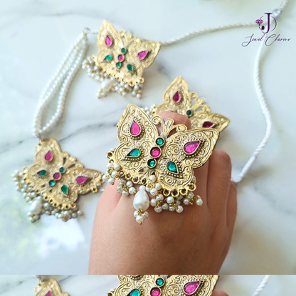 Butterfly Chandni Multi Set with Ring