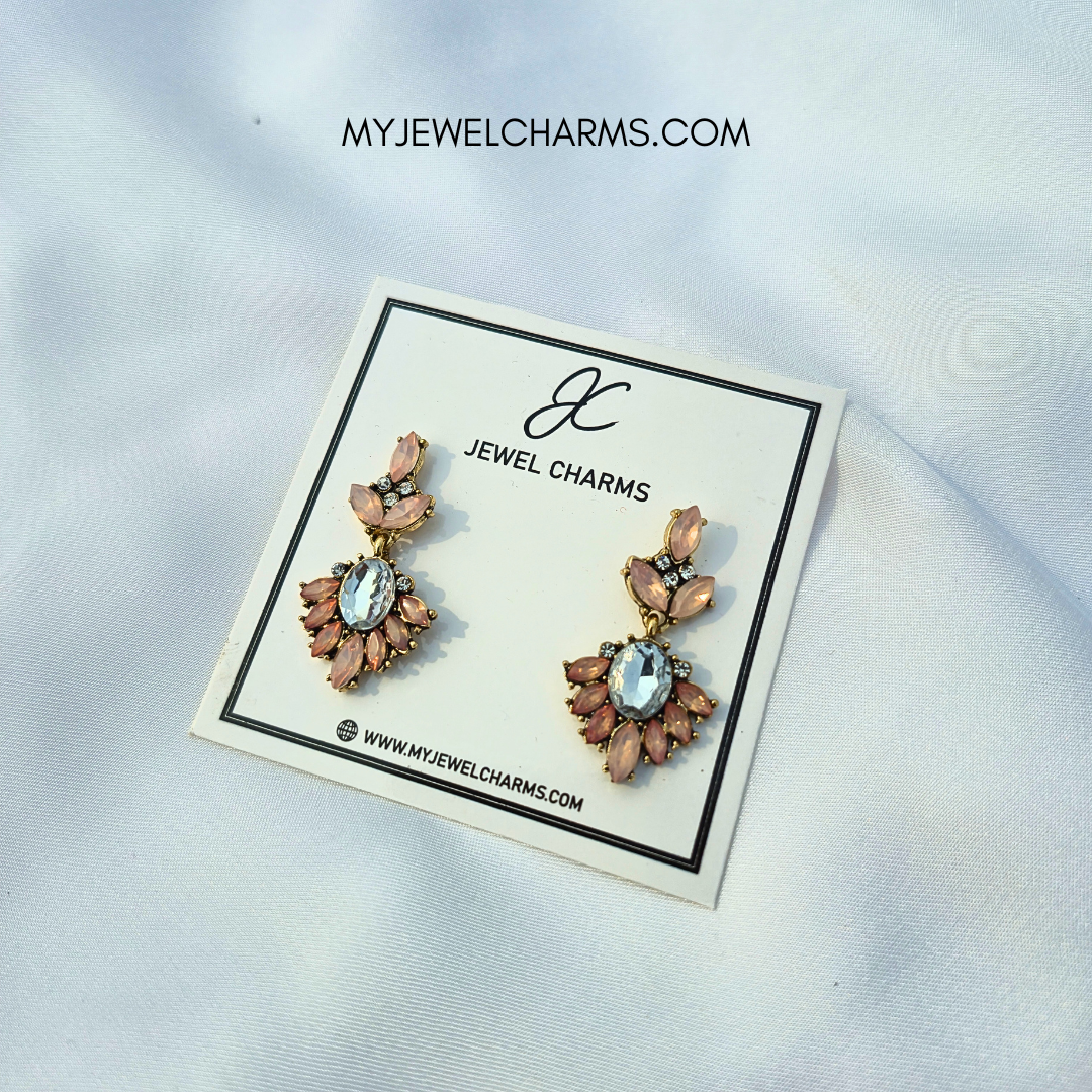 Jc 266 Light Pink Rhinestone Drops