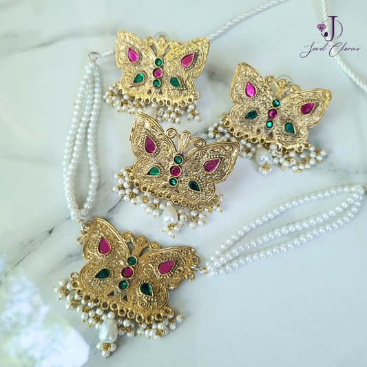 Butterfly Chandni Multi Set with Ring