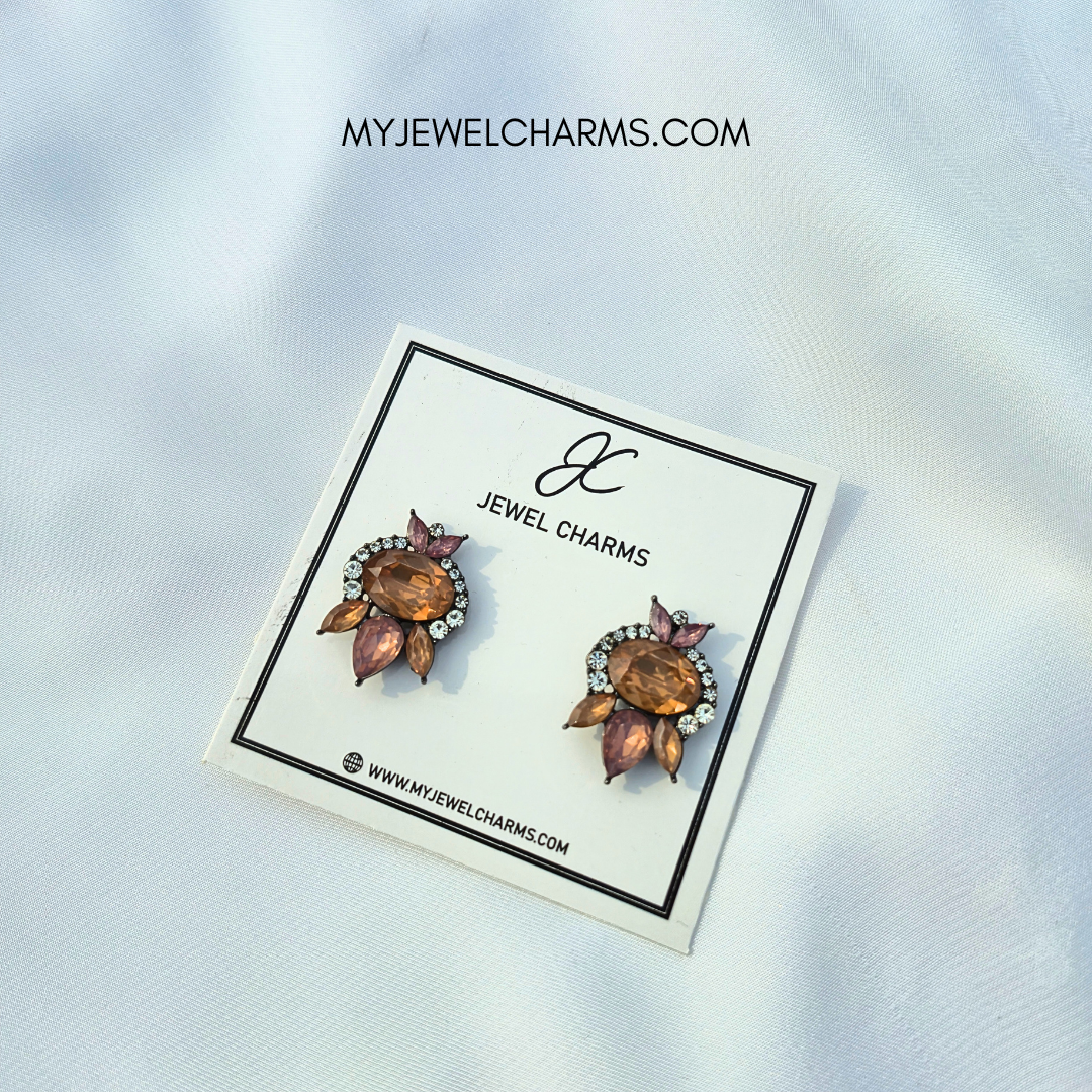 Jc 281 CHampagne/Wine Studs Earrings Tops