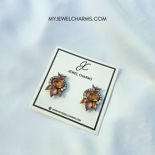 Jc 281 CHampagne/Wine Studs Earrings Tops