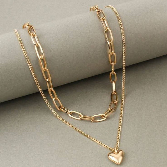 Heart chain gold plated 2 chain