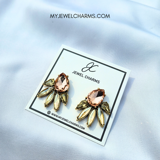 Jc 268 Wine Champagne Studs Earrings