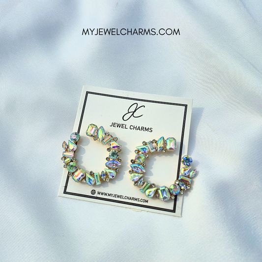 Jc 286 Crystal Half Moon Earrings