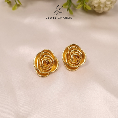 Golden rose earrings