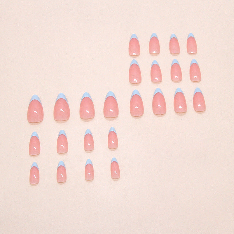 Jc2065 steel blue tips Nails set 24 Nails with free Nails Kit