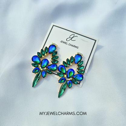 Jc 274 Green Blue Gemstone Earrings