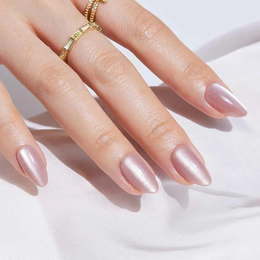 JC108 Lavender Cat-Eye Medium Length – 24 Nails Pack with Free Nail Kit