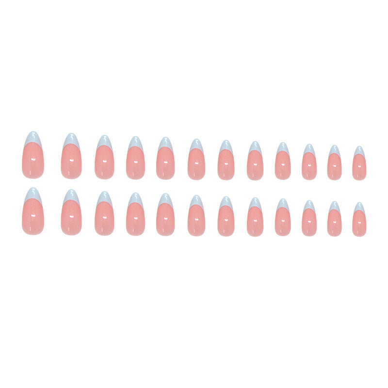 Jc2065 steel blue tips Nails set 24 Nails with free Nails Kit