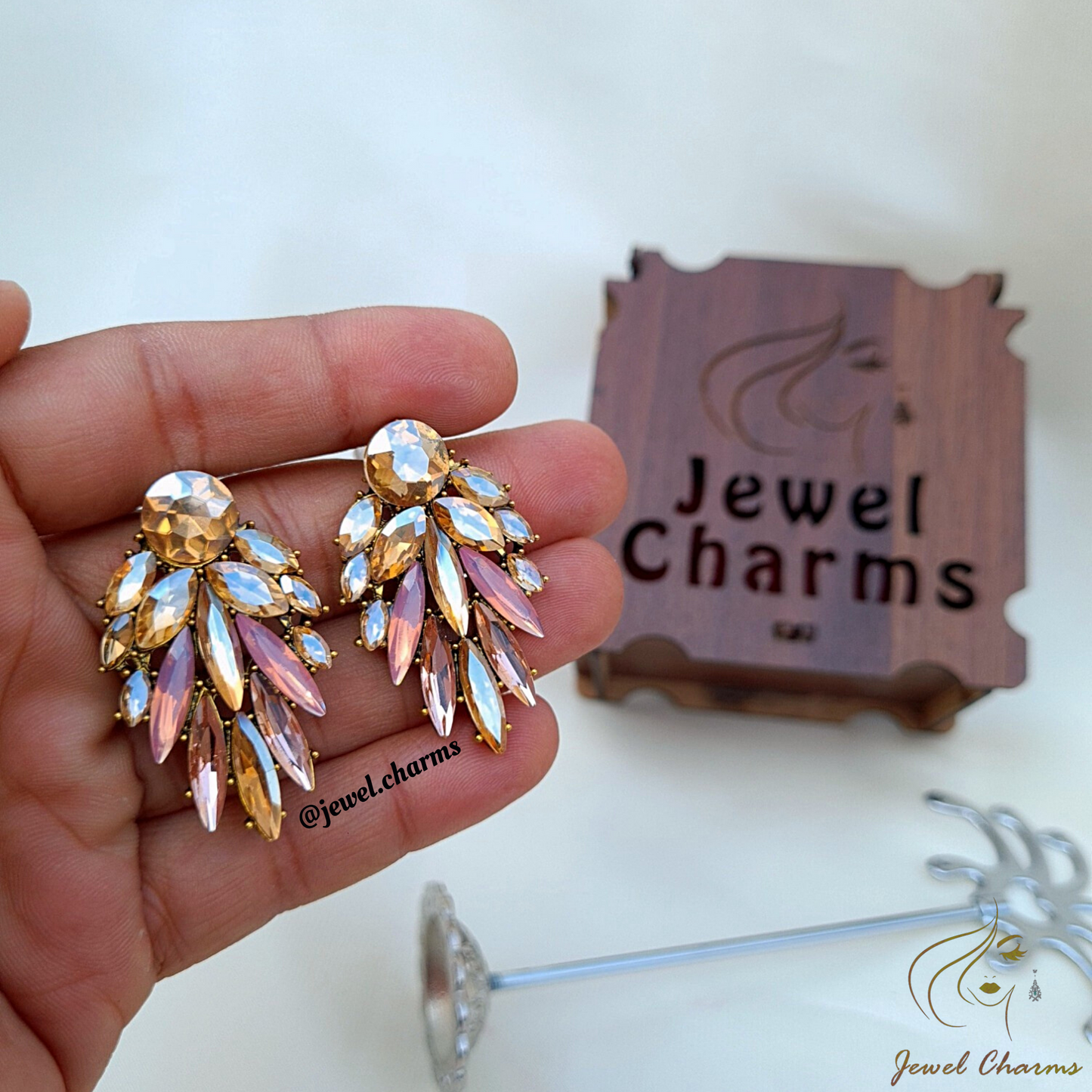 JC04 - Angel's Wing Champagne Pink - Jewel Charms
