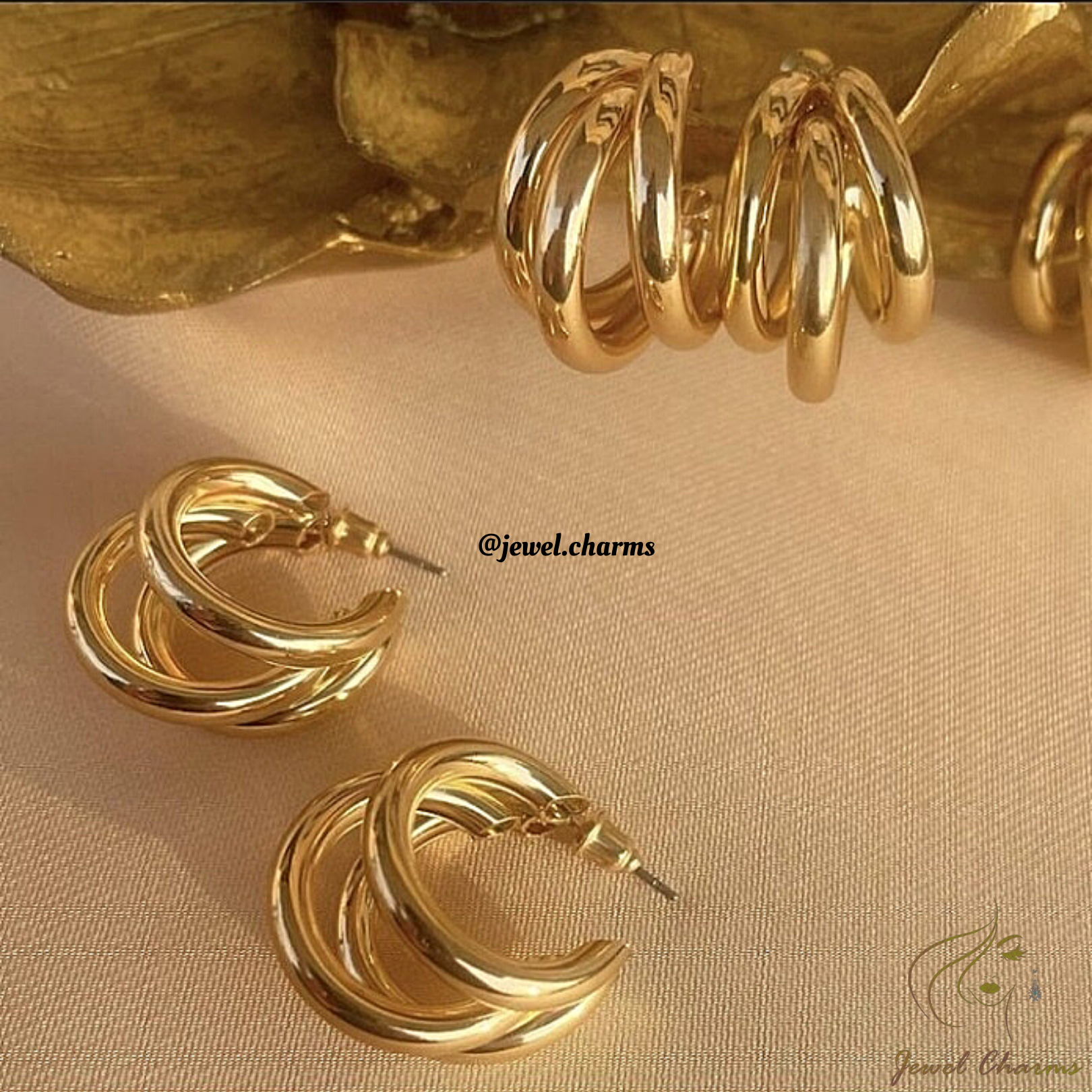 JC83 Tri Hoops Zara Jewel Charms