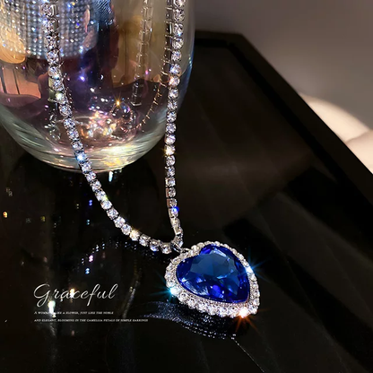 Heart of the ocean azure sapphire pendant necklace from Titanic