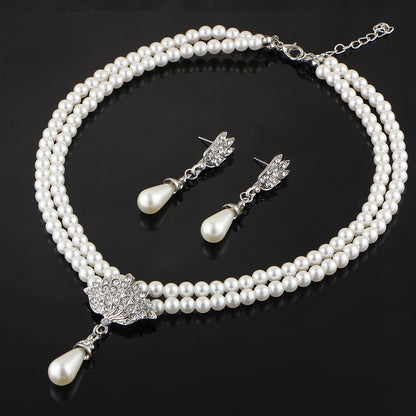 Shining Lotus Double Pearl Maala Set