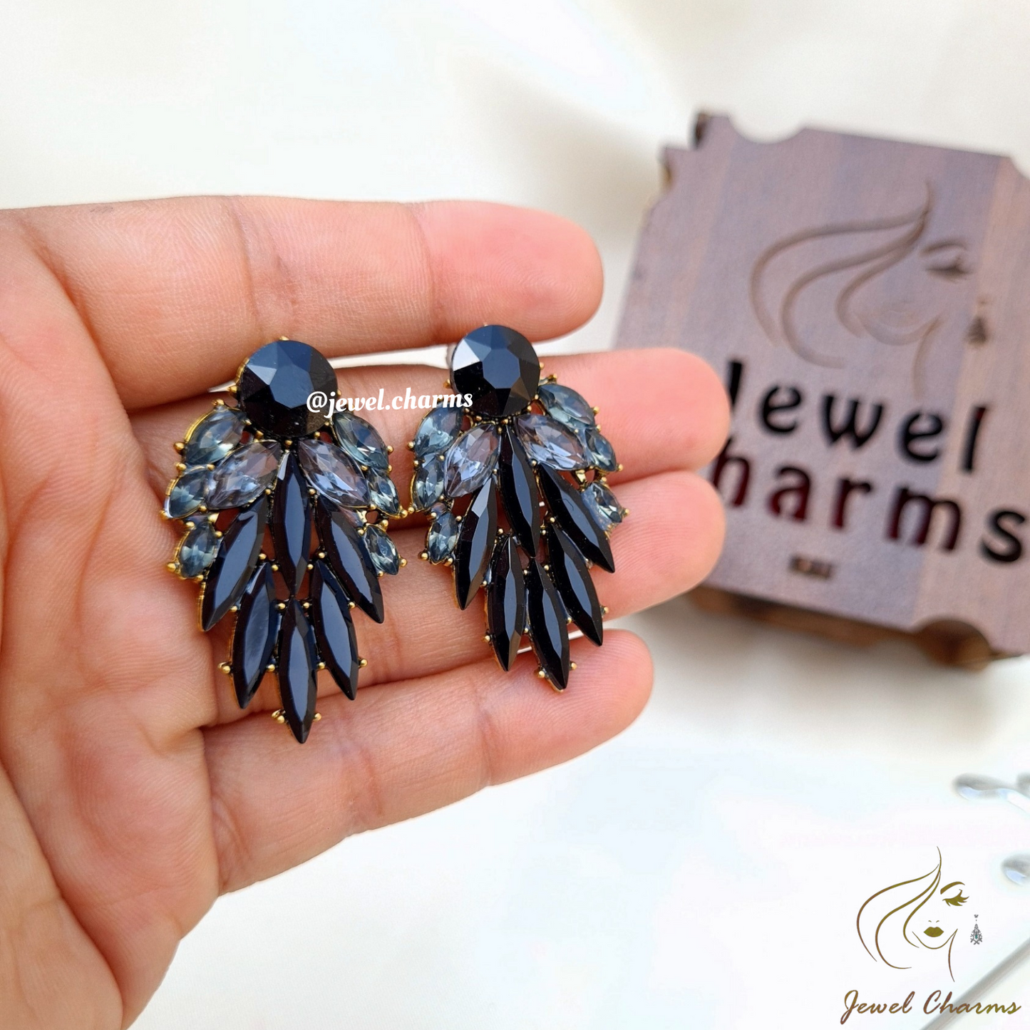 JC151 - Angel's Wing Black - Jewel Charms