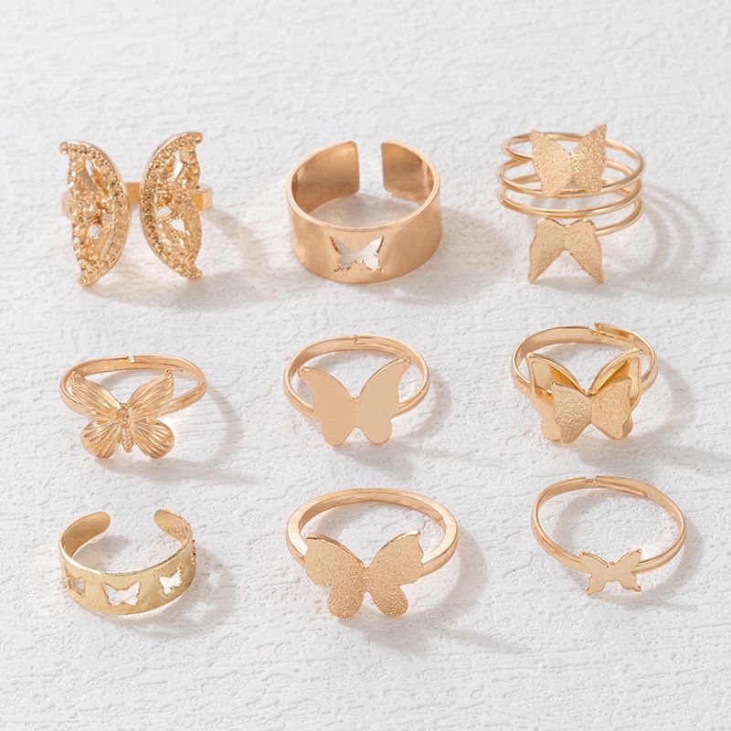 9 piece butterfly vaganza rings set