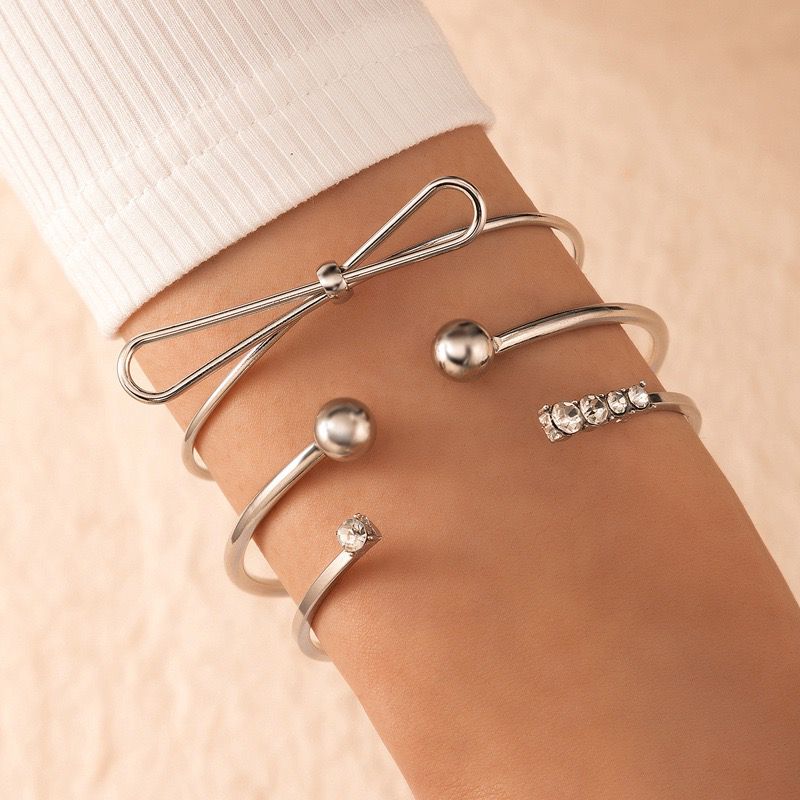 3 piece silver bracelet set