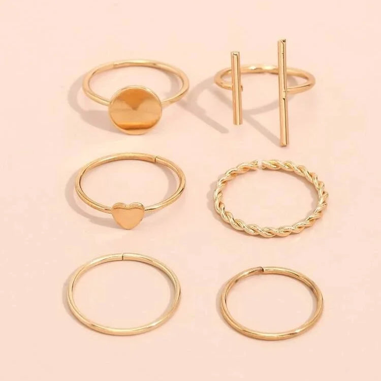 JC164 Heart Rings Mid Free Size