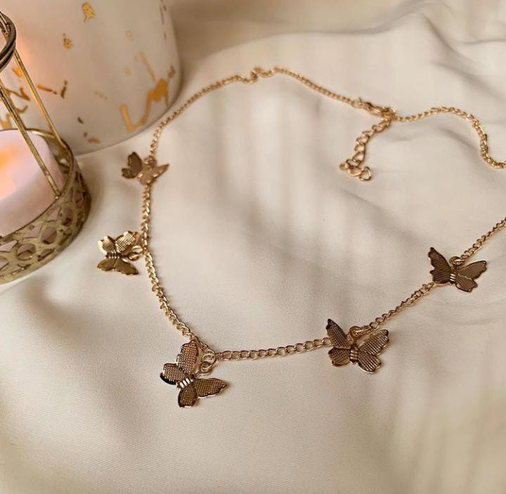 JC63 - Butterfly Choker Necklace - Jewel Charms