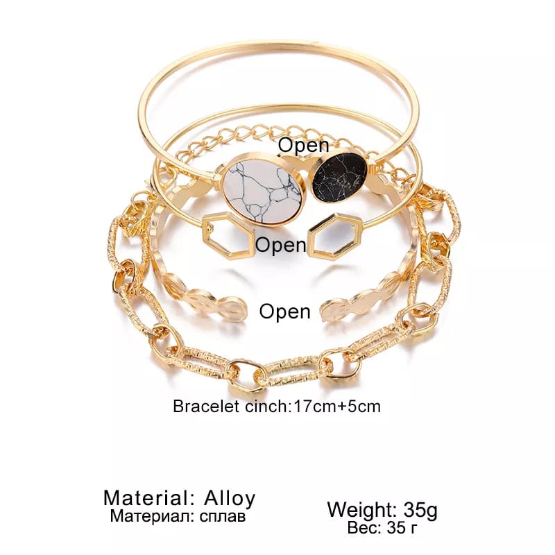 4 piece Marble Bracelet Set