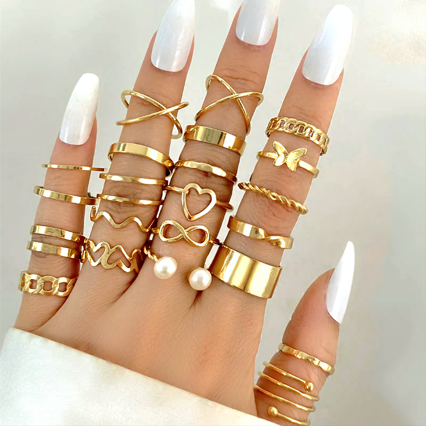 22 Piece Full Hand Rings Set