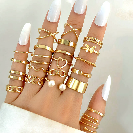 22 Piece Full Hand Rings Set